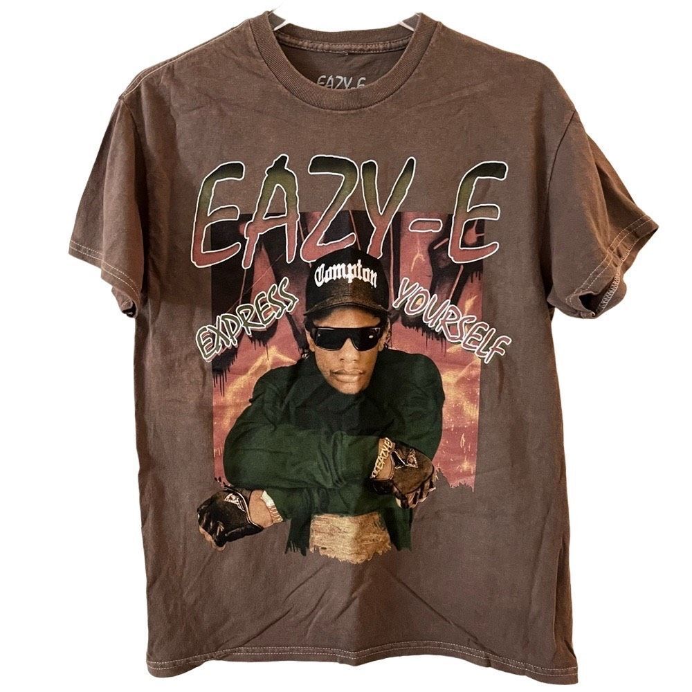 Eazy-E Shirt Adult‎ Small Brown Express Yourself Licensed Band Tee NWOT